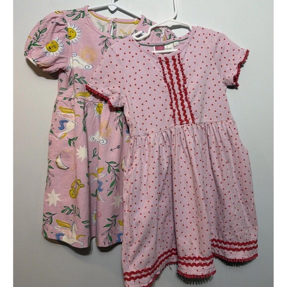 Mini Boden Lot of 2 dresses size 5-6 and 6-7 short sleeve cotton - Picture 1 of 12